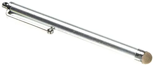 System-S Stylus Stift Textilfaser Spitze Touch Pen kapazitiver Bildschirm Eingabe Stift Silber für Smartphone Touchscreen Handy Tablet PC PDA