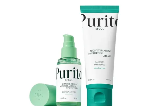 Purito Seoul Hautpflege-Set Skin Barrier Duo – Centella Serum 60ml & Bamboo Panthenol Cream 100ml