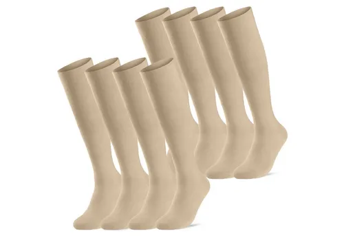 sockenkauf24 Stützkniestrümpfe 4 Paar für Damen & Herren in beige von Sockenkauf24