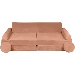 MeowBaby Kindersofa,, Orange, Textil, 160x48x80 cm, Kinder- & Jugendzimmer, Kindermöbel, Kindersitzmöbel & -tische, Kindersessel & -sofas