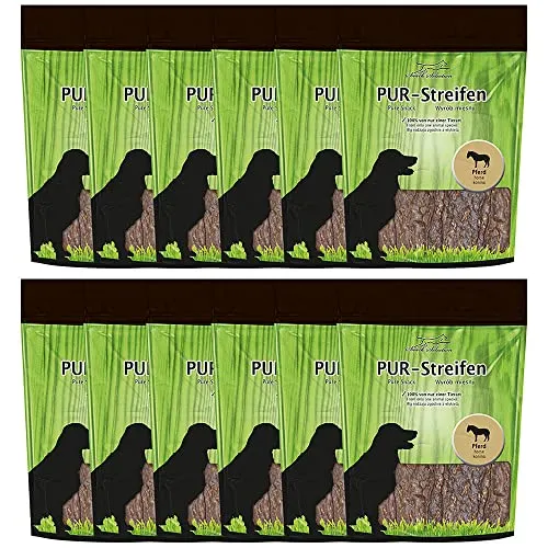 g Schecker - PUR Kaustreifen aus 100% Pferd - weicher Hundesnack - Hundefutter: 100% Pferd, gluten- und getreidefrei, ideal für empfindliche Hunde und Allergiker. Weich und leicht teilbar für puren Genuss!