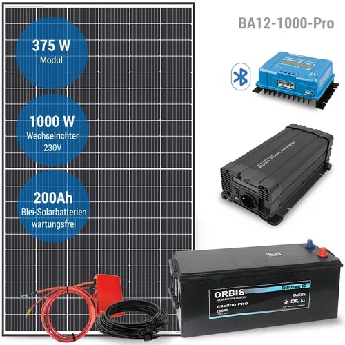 Solar Komplettanlage 1000W AC - Batterie, 320W Module, MPPT Regler, Sinus WR