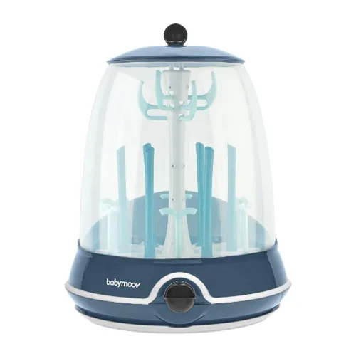 Babymoov Turbo Steam Plus 2-in-1 Dampfsterilisator - Sterilisator und Abtropfständer für Babyflaschen, entfernt 99% der Keime in nur 6 Minuten mit Abschaltautomatik und lebenslanger Garantie.