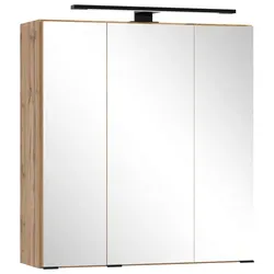 Spiegelschrank Chester mit LED 3-türig ca. 60x68 cm Eiche