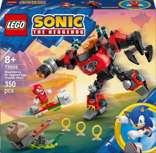 LEGO Sonic 77005: Knuckles vs. Dr. Eggmans Egg Crusher Mech - LEGO Set für Fans ab 8 Jahren, mit 350 Teilen für kreativen Spielspaß und spannende Abenteuer im Sonic-Universum.