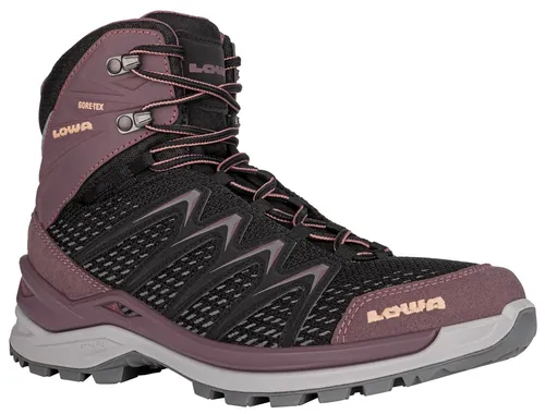 Lowa Innox Pro Mid GTX Damen Wanderschuhe, schwarz/altrosa - Multifunktionale Wanderschuhe für Damen, wasserdicht und ideal für alle terrains mit optimalem Tragekomfort dank flexibler Sohle und Dämpfung.