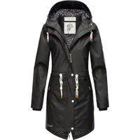 Navahoo Damen Übergangsjacke Tropical Stormoo Black Gr. S - Funktionsjacken, wasserdicht mit stylischem Design und verstellbarem Taillienzugband für eine figurbetonte Passform – ideal für nasse Tage!