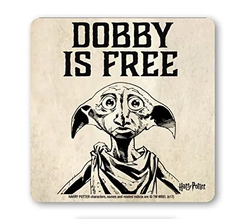 Logoshirt® Harry Potter | Dobby is Free I Untersetzer | Kork | 10x10cm | langlebiger Druck | Lizenziertes Originaldesign
