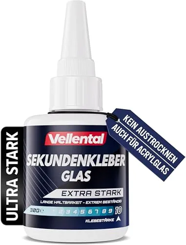 Sekundenkleber für Glas