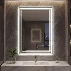 COSTWAY 70x50 cm Badspiegel mit dimmbaren Lichtfarben und Anti-Beschlag - Eleganter Wandspiegel mit 3 dimmbaren Lichtfarben und Memory-Funktion. Bruchsicheres gehärtetes Glas sorgt für Sicherheit, während die Anti-Beschlag-Funktion klare Reflexionen garantiert. Perfekt für jedes Badezimmer!