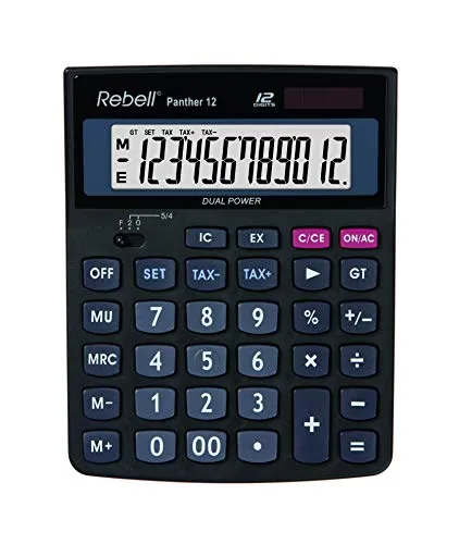Rebell RE-Panther 12 BX Tischrechner - 12-stelliges LCD-Display, ideal für präzise Steuerberechnungen und kompakte Größe