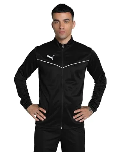 PUMA teamRISE Poly Trainingsjacke Herren schwarz/weiß, M - Trainingsbekleidung mit normaler Passform, elastischen Bündchen und praktischem durchgehendem Reißverschluss für optimalen Komfort beim Sport.