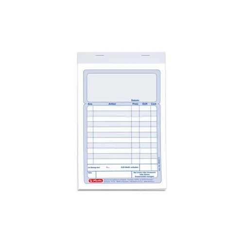 5x Herlitz Kassenblock / A6 / 2x 50 Blatt