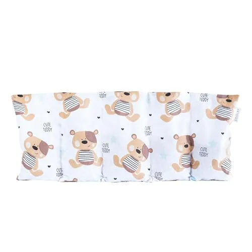 LOOLAY Kirschkernkissen Mikrowelle 50x20 cm – Wärmekissen Bio Baumwolle – Kirschkern Kissen mit 5 Kammern – Ideal bei Muskelverspannungen und Menstruationsbeschwerden (teddy)