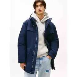 Tommy Jeans für Herren. DM0DM22251 Parka Nylon navy (S), Lässig, Nachhaltig, Recyceltes Nylon, Marine