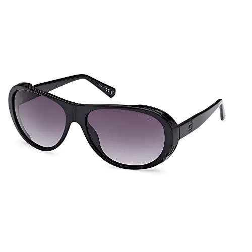 GUESS Herren Sonnenbrille GU00081 - Glänzendes Schwarz - Sportbrillen mit UV-Schutz und stylischem Design, perfekt für aktive Männer und den täglichen Gebrauch.