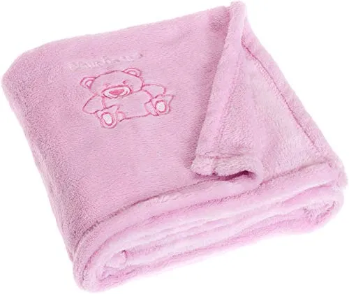 Playshoes Unisex Baby Fleece-Decke Bär 301700, 14 in pink von PLAYSHOES