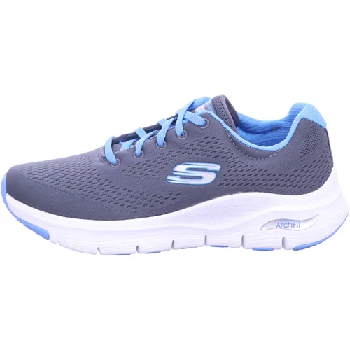 Skechers Damen Sneaker in Blau, Größe 42 EU - Moderne Casual Sneaker mit knöchelhohem Schnitt und bequemem Materialmix für optimalen Tragekomfort im Alltag.
