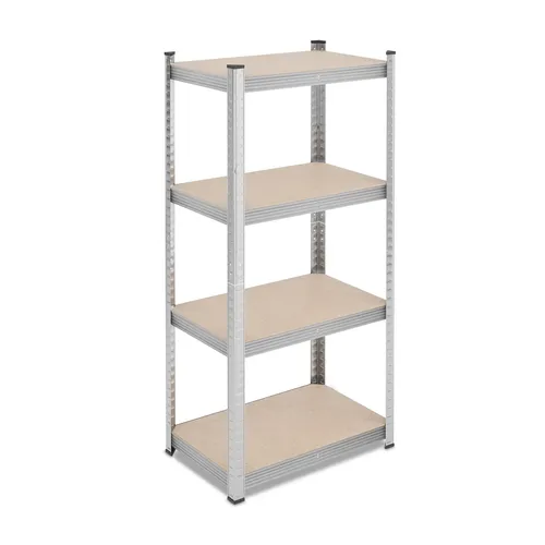 Schwerlastregal 4 Ebenen - 200 kg Tragkraft - Regalsysteme, robustes Stahlregal mit verstellbaren Böden für optimale Raumnutzung, ideal für Werkstatt und Lager
