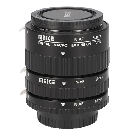 Khalia-Foto AF Autofokus Zwischenringe für Nikon SLR Kameras - Makrovorsätze: Set aus 3 Zwischenringen (12mm, 20mm, 36mm) für kreative Nahaufnahmen mit voller Automatikfunktion und hochwertiger Verarbeitung.
