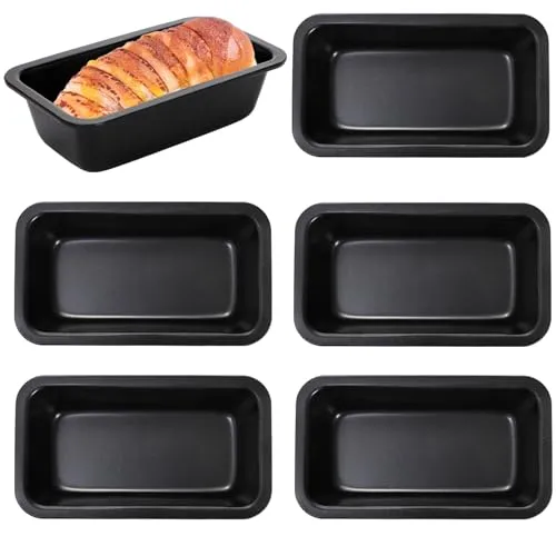 Lawei 6er Set Kastenformen, Antihaft Brotbackform aus Karbonstahl - Brotbackkastenformen aus schwerem Karbonstahl, 15 x 9 x 5cm, für gleichmäßige Bräunung und müheloses Herauslösen. Ideal für Brote, Kuchen und Aufläufe, spülmaschinenfest für einfache Reinigung.