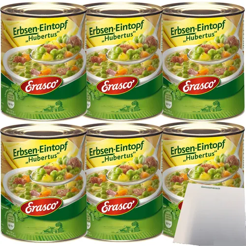 Erasco Erbsen-Eintopf Hubertus 6er Pack 6x800g Dose usy Block