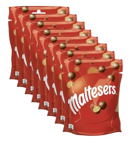 Maltesers 8x 93g Schokokugeln - Knusprige Schokokugeln mit zartschmelzender Milchschokolade und malziger Füllung. Perfekt zum Teilen und Genießen. Hochwertige Zutaten für ein besonderes Geschmackserlebnis.