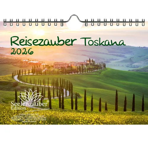 Reisezauber Toskana DIN A5 Kalender für 2026 Florenz Urlaub Mediterran Italien -