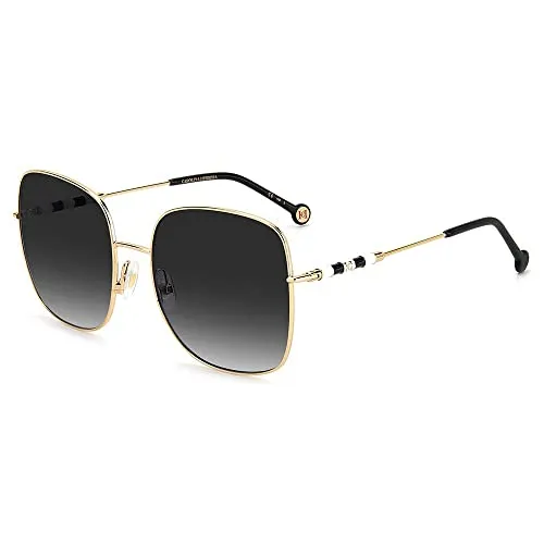 Carolina Herrera Damen-Sonnenbrille CH 0035/S - Elegante Damen-Sonnenbrille in Gold/Dunkelblau mit UV-Schutz 400 - ideal für Urlaub und Strand. Inklusive Etui und Putztuch, bietet starken Blendschutz und stilvolles Design.