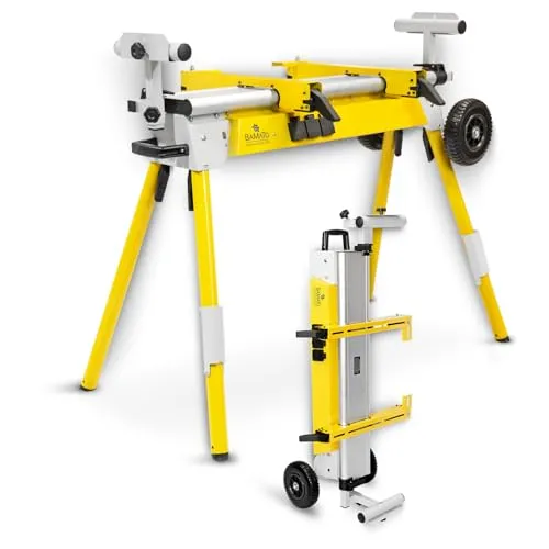 BAMATO universeller Maschinenständer KST-2760 - Zubehör für Elektrowerkzeug, ergonomisch und stabil für eine rückenschonende Arbeitsposition, ideal für 95% aller Kapp- und Gehrungssägen.