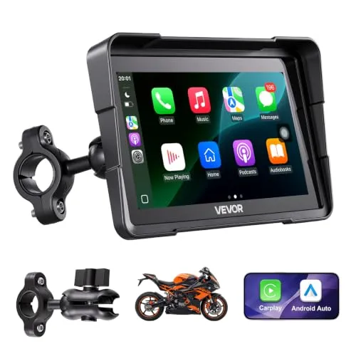 VEVOR Motorrad-Navi 7 Zoll mit Apple CarPlay und Android Auto