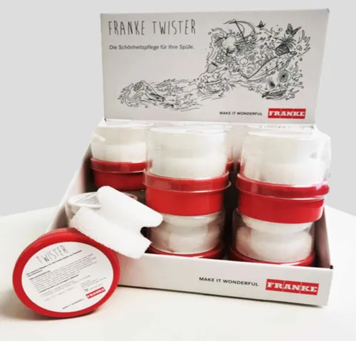 Franke Twister 12er Set – Wasserlösliche Putzsteine - 12 x 125 ml wasserlösliche Putzsteine mit Reinigungsschwamm für eine effektive und einfache Reinigung im Haushalt.