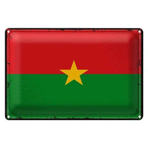 Blechschild Flagge Burkina Faso 40x30cm Retro Burkina Faso von Roomando