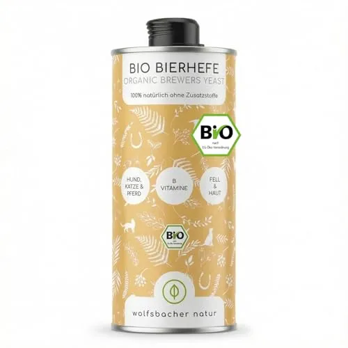 Bio-Bierhefe für Hunde und Katzen | 1 Liter flüssige Bierhefe - Einfache Futterergänzung mit geprüfter Qualität für Hunde und Katzen. Reich an B-Vitaminen und Mineralstoffen, unterstützt das Wohlbefinden Ihres Haustieres auf natürliche Weise.
