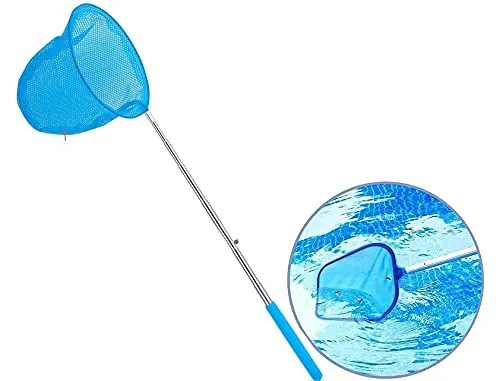 Kit für Pool Kescherstange, Leaf Skimmer Retina Blättersammler Pool Mesh Net Net Cleaning Tool für Pool für Laub, mit Stange 0,85 m, geeignet für Laubkescher mit Griff