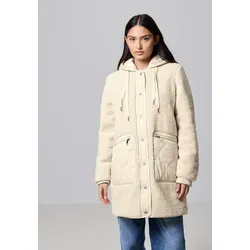 Street One Studio Damen Teddy-Mantel mit Kapuze - Funktionsjacken mit abnehmbarer Kapuze, weichem Teddyfutter und seitlichen Taschen für optimalen Tragekomfort.