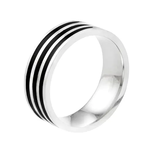 Meditoys Edelstahl Ring für Herren in schwarz von meditoys