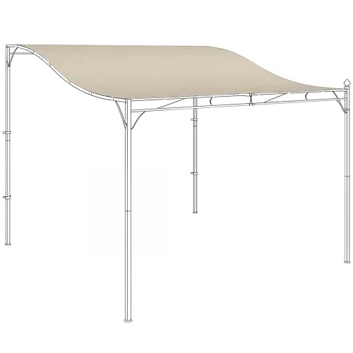 Outsunny Ersatzdach für Pergola 298 x 293 cm Sonnensegel für Terrassenüberdachung, Ersatz-Dachplane für 3 x 3 m Pavillon, Cremeweiß