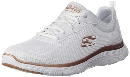Skechers Damen Sneaker Flex Appeal 4.0 - Brilliant View - Sportlicher Schnürsneaker mit Skechers Logo, stoßdämpfender Flex-Lite Zwischensohle und extrem flexibler Gummilaufsohle für optimalen Komfort und Traktion.
