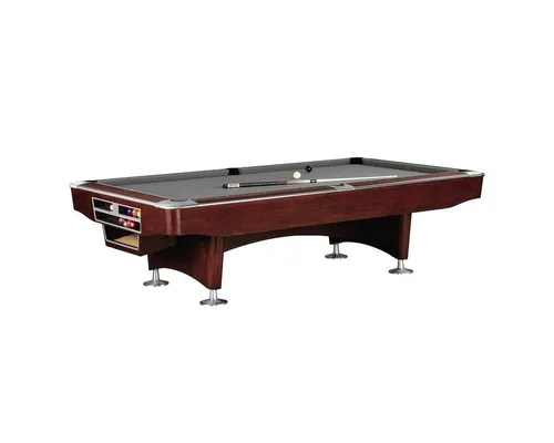 Billiard-Royal Billardtisch Gladiator 8ft. Mahagoni, (Hochwertige und massive Ausführung in beliebter Billiard-Royal® Qualität), Spielfläche aus 3-teiliger Naturschieferplatte (30 mm Dicke) mit Ballauffangtaschen aus Echtleder und Hochwertige, langlebige Banden / K 55 Gummi