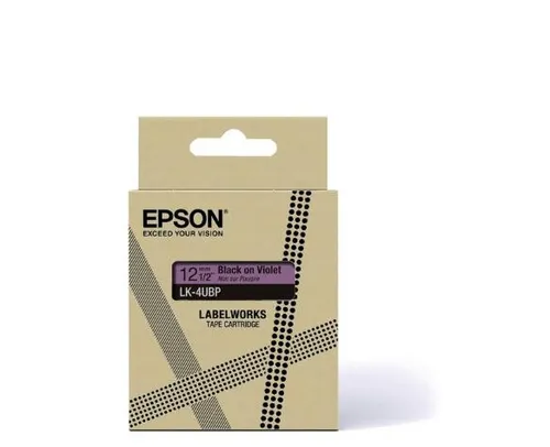Epson Etikettenkassette LK-4GBJ - mattes Beschriftungsband in schwarz auf grün, langlebig und ideal für kreative Organisation und Dekoration