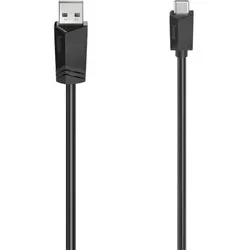 USB-C-Kabel, USB-A-Stecker - USB-C-Stecker, USB 2.0, 480 Mbit/s, 3,00 m (00200633) - Schwarz