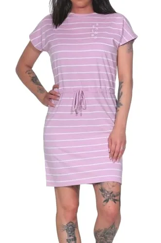 Elbsand Sommerkleid Sellviedress weit geschnitten - Ringelkleider mit weichem Griff aus leichtem Single Jersey, ideal für lässige Eleganz und individuelle Anpassung durch Tunnelzug auf Hüfthöhe.