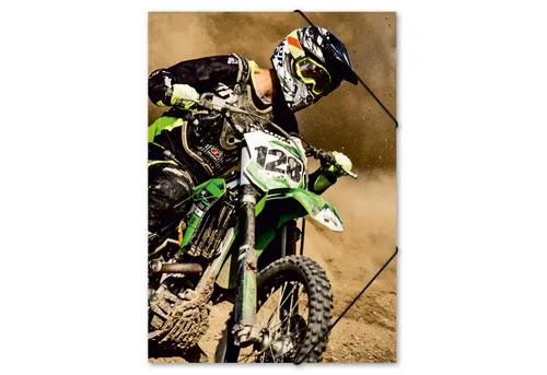 itenga Organisationsmappe itenga Gummizugmappe Zeichenmappe A3 Motiv Motocross Motorrad