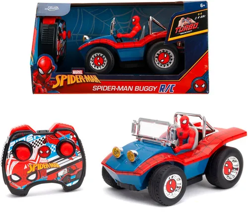 JADA RC-Buggy Marvel Spider-Man 1:24, 2,4GHz - RC-Buggy mit Spider-Man Figur, Turbo-Funktion für bis zu 9 km/h, ideal für actionreiche Abenteuer für Kinder ab 6 Jahren!