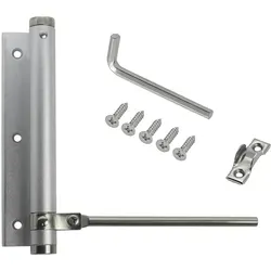 ID Dinkel 2 Stangentürschließer UNIVERSAL Türschließer Automatik Türfeder Federschließer bis 75 KG Silber