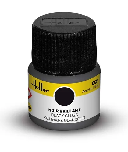 HELLER 9021 ACRYLFARBE 021 SCHWARZ GLÄNZEND 12ML