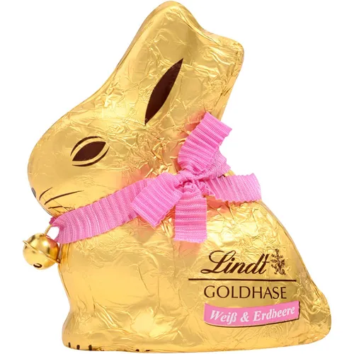 Lindt GOLDHASE | 100 g Weiße Schokolade mit Erdbeerstückchen | Osterschokolade für Groß & Klein - Entdecken Sie den beliebten Lindt GOLDHASEN für die Osterzeit. Handverpackt und aus besten Zutaten, ideal als Geschenk für die Liebsten. Schokolade, die Freude bringt!
