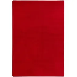 Steffensmeier Kurzflor Teppich Cambridge Young, Rot, 100x200 cm - Moderner Kurzflor Teppich in stilvollem Rot, ideal für Wohnzimmer oder Jugendzimmer. Pflegeleicht und robust, sorgt er für eine frische Atmosphäre und ist für Fußbodenheizungen geeignet.