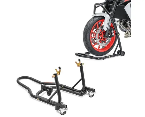 ConStands Motorradheber Set Lenkkopfständer + Rangierhilfe S3